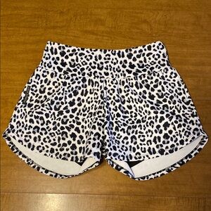Love Fitness Apparel Black and White Animal Print Athletic Shorts